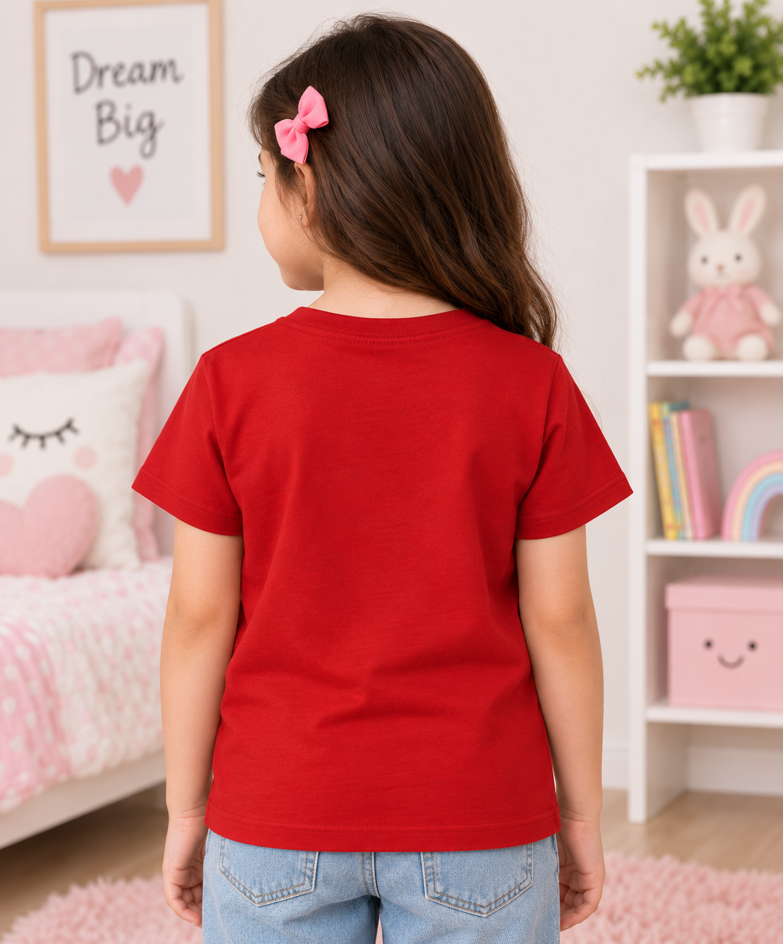 Cute Girl & Cat Kids T-Shirt – Adorable Kawaii Graphic Tee for Girls