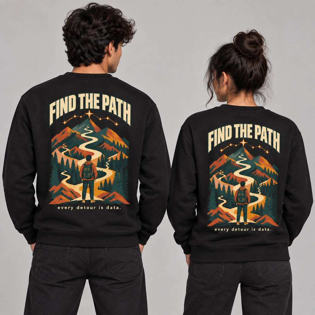 Find The Path Unisex Sweatshirt | Graphic Crewneck for Students Unisex Sweatshirt